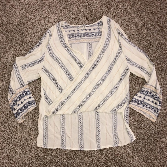 Boho wrap long sleeve top - Picture 1 of 2